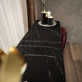 KONZOLA BELLA ČIERNY MRAMOR / ZLATÝ PODSTAVEC 100