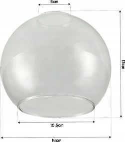 BERGE LOFT LED nástenné stropné svietidlo 1x E27 priehľadná sklenená guľa