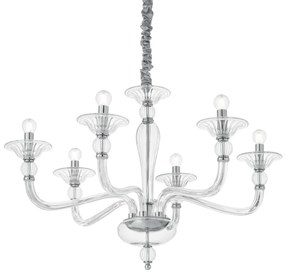 Závesné svietidlo/Luster Ideal lux 159959 DANIELI SP6 TRASPARENTE 6xE14 40W chróm