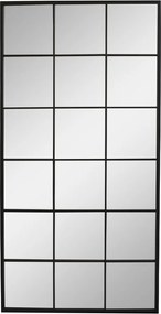 Čierne antik kovové nástenné zrkadlo Industrial - 90*2,5*180 cm