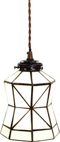 Biela závesná tiffany lampa Joanne - Ø 15*115 cm E14/max 1*25W