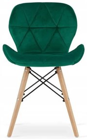 Jedálenská zostava TODI 60cm okrúhly stolový set biely + 2 stoličky LAGO zelené