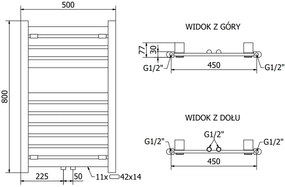 Mexen Uran, vykurovacie teleso 800x500 mm, 359 W, antracitová, W105-0800-500-00-66