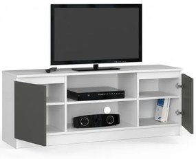 Stolík pod TV RTV 140 2D 1P biely / sivý