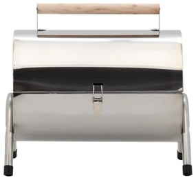 Prenosný gril na drevené uhlie lesklý chróm