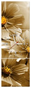 Gario Obraz s hodinami Kvetnatá krása - 3 dielny Rozmery: 90 x 70 cm