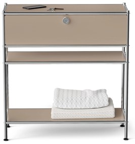 Kovová konzola »CN3 Slim Line« so zásuvkou, hnedosivá