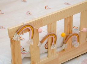 Detská Montessori posteľ z masívu borovice BETTY - 200x90 cm - PRÍRODNÁ