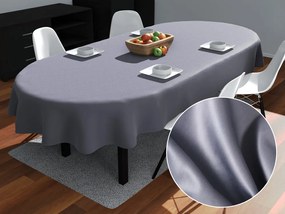 Biante Veľký oválny bavlnený saténový obrus ST-003 Modrosivý 180x240 cm