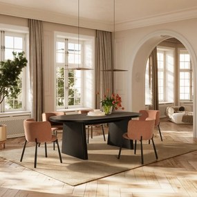 Broskyňové čalúnené jedálenské kreslá v súprave 2 ks Ginny – MOME