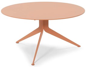 Kovový okrúhly konferenčný stolík v lososovej farbe ø 78 cm Daley – Spinder Design