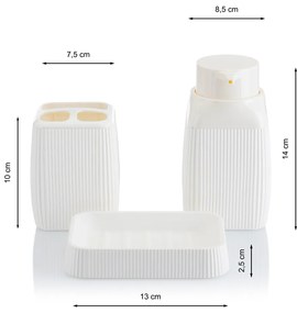 Sada kúpeľňových doplnkov Crystal, biela