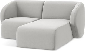 Svetlosivá zamatová rohová pohovka (pravý roh/s leňoškou) Lani – Makamii