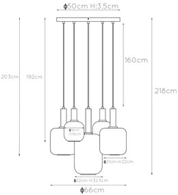 Lucide 45494/15/65 - Luster na lanku JOANET 5xE27/40W/230V