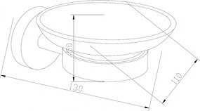 Mexen príslušenstvo, LOFT držiak na mydlo, chróm, 7012639-00