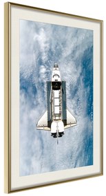 Artgeist Plagát - Space Shuttle [Poster] Veľkosť: 30x45, Verzia: Zlatý rám s passe-partout