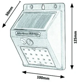 Rabalux 7880 Ostrava vonkajšie solární LED svietidlo s pohybovým senzorom, 12,5 cm