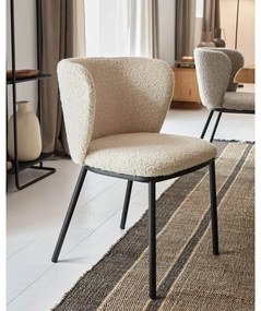 Biele čalúnené jedálenské kreslo Ciselia – Kave Home