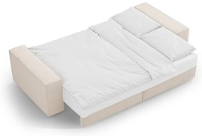 Béžová rozkladacia pohovka z textílie bouclé 247 cm Jodie – Micadoni Home