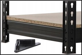 CH 4- policový kovový úložný regál Tosca III. PRO 180 x 120 x 60 cm - čierna