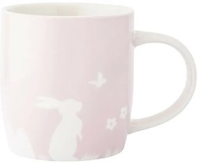 Altom Porcelánový hrnček Zajíc s motýlom, 360 ml,ružová