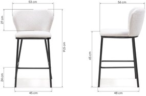 Barová židle Yasmin ecru/černá