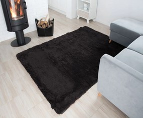 Plyšový koberec TOP - ČIERNY