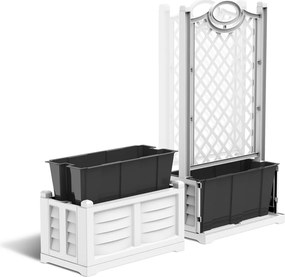 BAMA Kvetináč s ozdobnou mriežkou SEPARE, biela