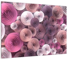 Abstraktný sklenený obraz kvetov ruží (70x50 cm)