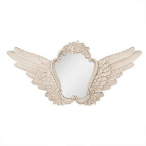 Béžové nástenné zrkadlo so zdobením a krídlami Ouida - 70*5*35 cm