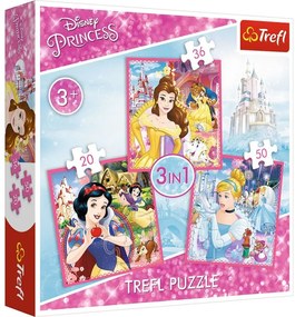 34833 Detské puzzle - Disney Princess II. - 3v1