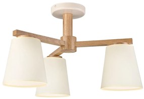 Lamkur Prisadený luster ELLIE 3xE27/15W/230V krémová/dub LM-3.113/DĄB/KREM