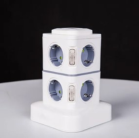 WELLHOX Zásuvkový stojan 8x230V a 2xUSB vstupmi výkonom max. 3000W