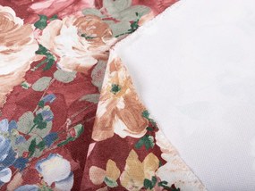Biante Dekoračný záves PM-054 Maľované kvety na ružovom 145x140 cm
