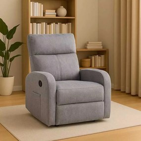 LuxuryForm DESIGN Televízne kreslo BRUNO otočné s polohovaním - šedé