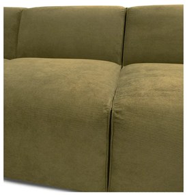 Zelená menčestrová rohová pohovka (pravý roh) Sting - Scandic