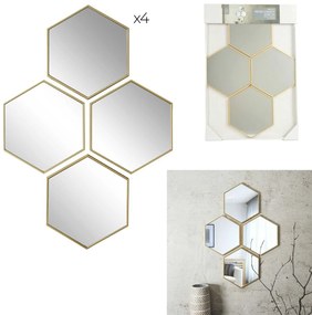 Zrkadlo Hexi, zlaté, sada 4ks