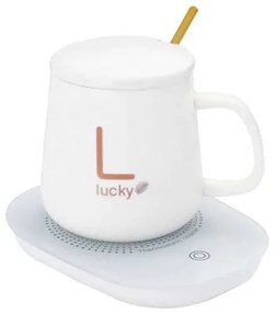 Súprava keramického hrnčeka s elektrickým ohrievačom Lucky v darčekovom balení