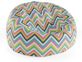 Sablio Sedací vak Cocoon Dúhové cikcaky - 75 x 45 x 35 cm