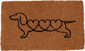 Ručne vyrobená kokosová rohožka s jazvečíkom Dachshund – 75*45*4 cm