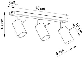 Sollux SL.0451 - Stropné bodové svietidlo RING 3xGU10/10W/230V