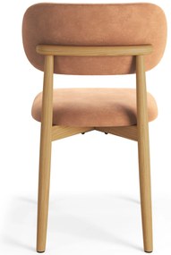 ALDO Terakota (látka Danny 204) / lakovaný dubový rám – DREVENÁ STOLIČKA DO OBÝVAČKY, JEDÁLNE A KUCHYNE V RETRO ŠTÝLE