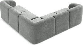 Sivá ženilková rohová pohovka Lani – Makamii