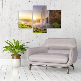 Obraz - Seljalandsfoss spoza vnútra jaskyne (90x60 cm)