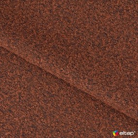 Terakotová čalúnená dvojlôžková posteľ s úložným priestorom s roštom 140x200 cm Pointt – ELTAP