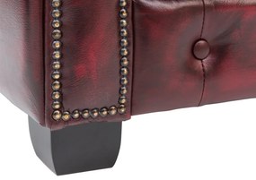 furniture-nabytek.cz - Masívna rohovásedacia súprava Chesterfield III z pravej kože, červená – 294×294×74 cm