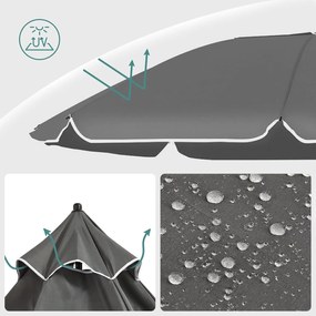 Zahradní slunečník s ochranným obalem UNTRA 200 cm šedý