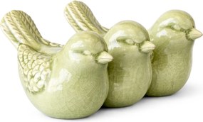 Jarná dekorácia CRAQUELE VTÁČIKY 19,5 cm - viac farieb Farba: Zelená