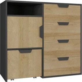 Komoda Nemo, dub/grafit%