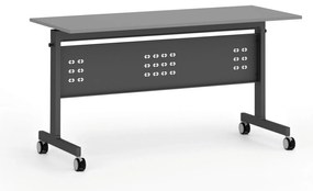 Mobilný stôl PRIMO MOBI, 140x60 cm, čierna podnož, grafit